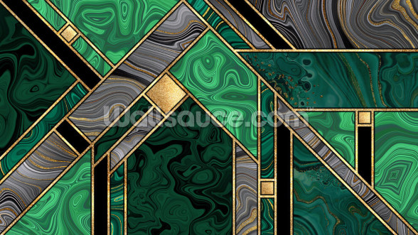 Emerald and Gold Wallpaper | Wallsauce US