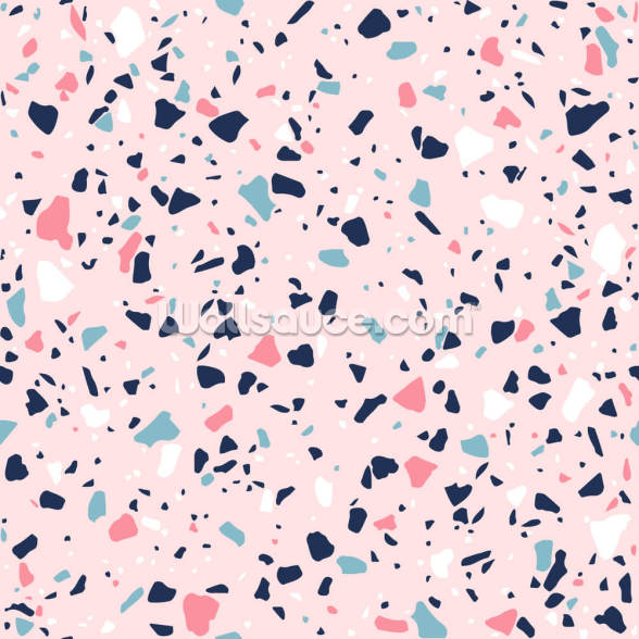 Pink and Navy Terrazzo Wallpaper | Wallsauce AU