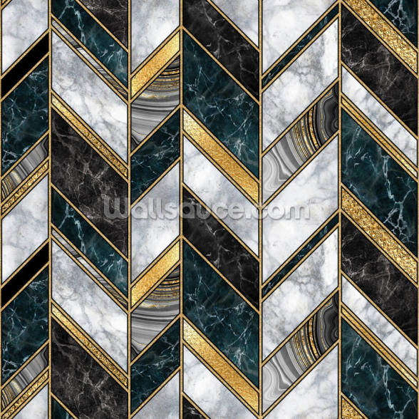 Black and Gold Art Deco Wallpaper | Wallsauce UK