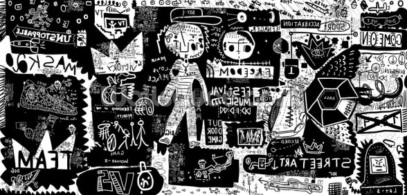 Graffiti - Black and White Wallpaper | Wallsauce CA