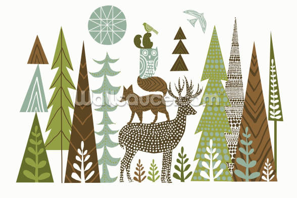 Forest Folklore Green Wallpaper | Wallsauce US