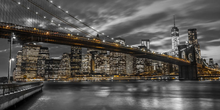Brooklyn Bridge Yellow Splash