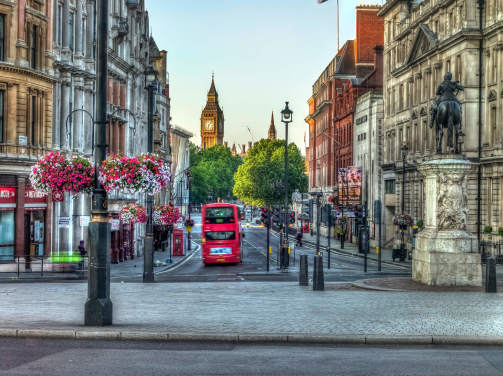 London City with Double Decker Bus