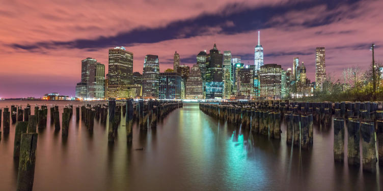 Illuminated Manhattan Skyline