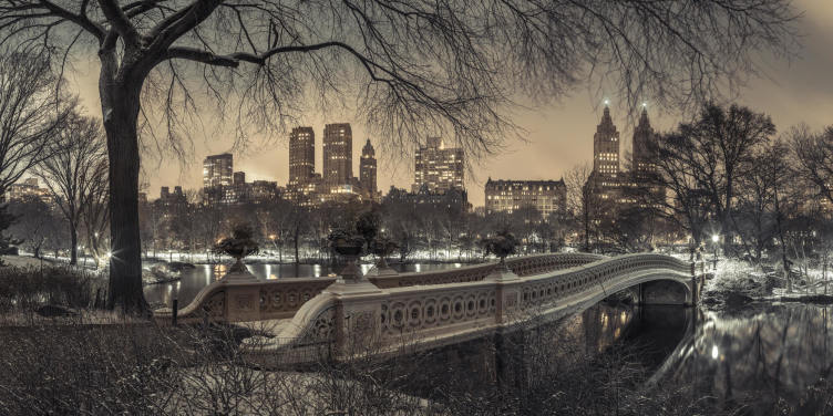 Central Park with Manhattan Moody Lights