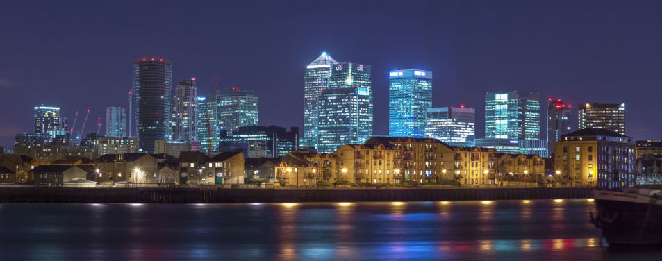 Illuminated London Skyline at Night