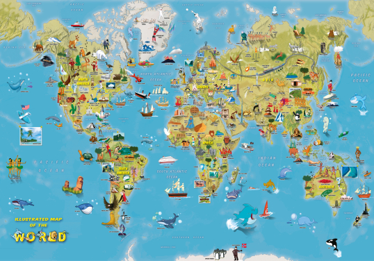 World Map Wallpaper & Wall Murals | Wallsauce US