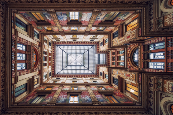 Galleria Sciarra, Rom Baggrund Vægmaleri