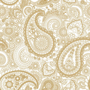 Crème Paisley patroon behang