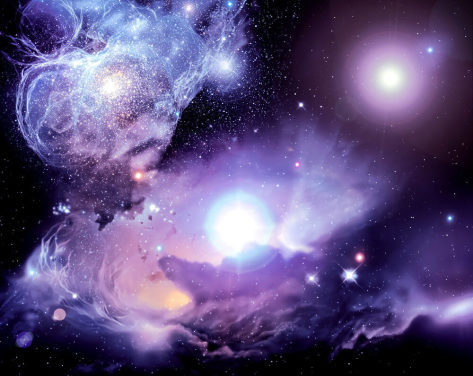 lilla brugerdefineret rumtapetmaleri kaldet Fantasy Space Nebula til lofter og børns soveværelse