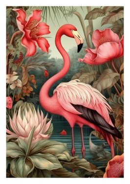 Botanical Flamingo