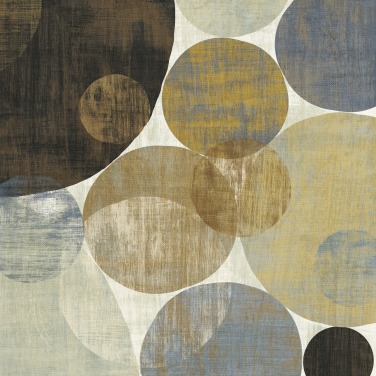 papier peint mural à motif personnalisé beige et marron appelé Circulation II par Michael Mullan pour les chambres et les salons