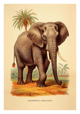 Vintage Lone Elephant
