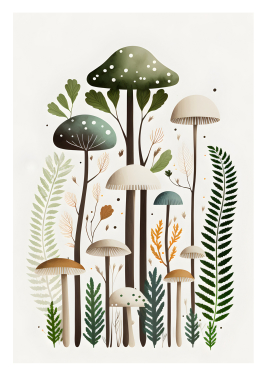 Mushroom And Fern Botanical