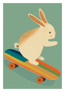 Bunny On Skateboard