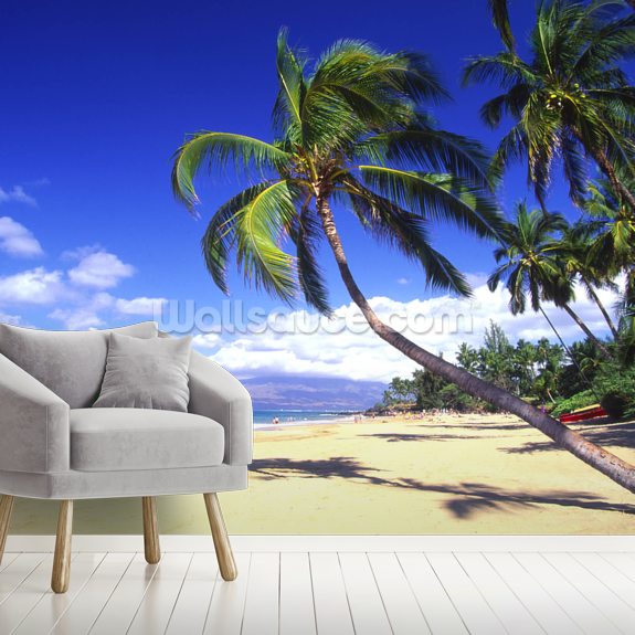 Palm Trees Tropical Beach Photo Wallpaper | Wallsauce US