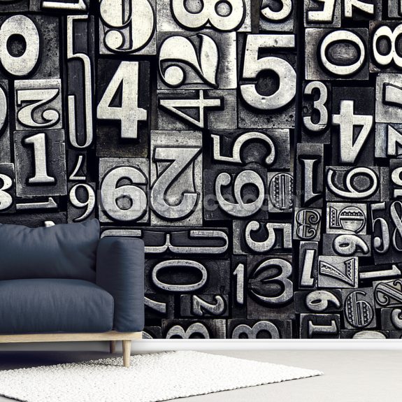 Old Metal Numbers Wallpaper | Wallsauce CA