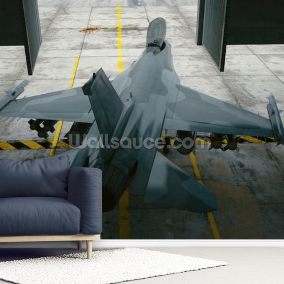 F16 Hanger Wall Mural | Wallsauce NZ