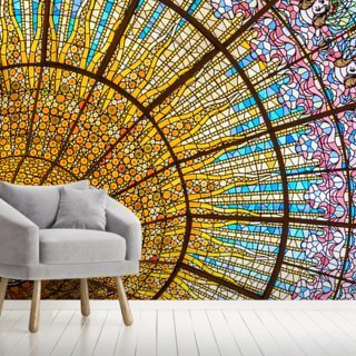 Stained Glass Dome Wallpaper Wallsauce Ae