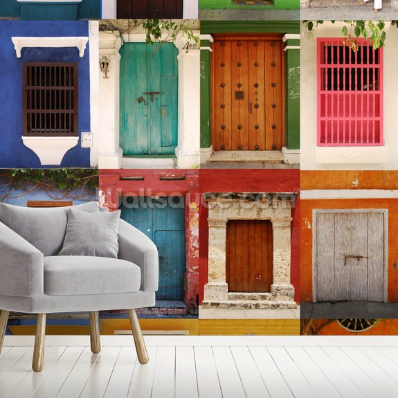 Doors Cartagena, Colombia Wallpaper Mural | Wallsauce UK