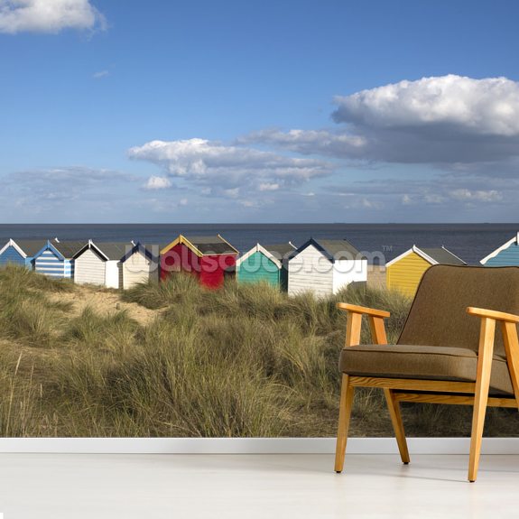 Beach Huts, Southwold Wallpaper Mural  Wallsauce FI