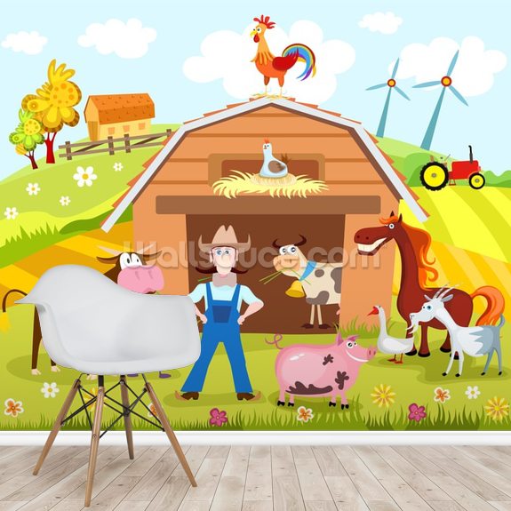 Farm Wall Mural | Wallsauce UK