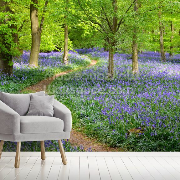 Bluebell Woodland Wallpaper Mural | Wallsauce UK