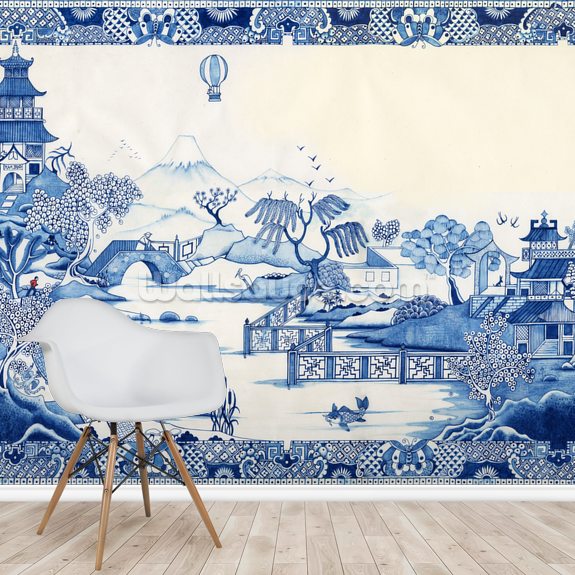 Blue Willow Wall Mural | Wallsauce US