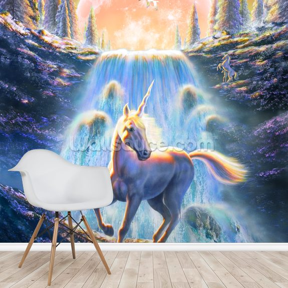 Unicorn Sunset Wall Mural | Wallsauce UK