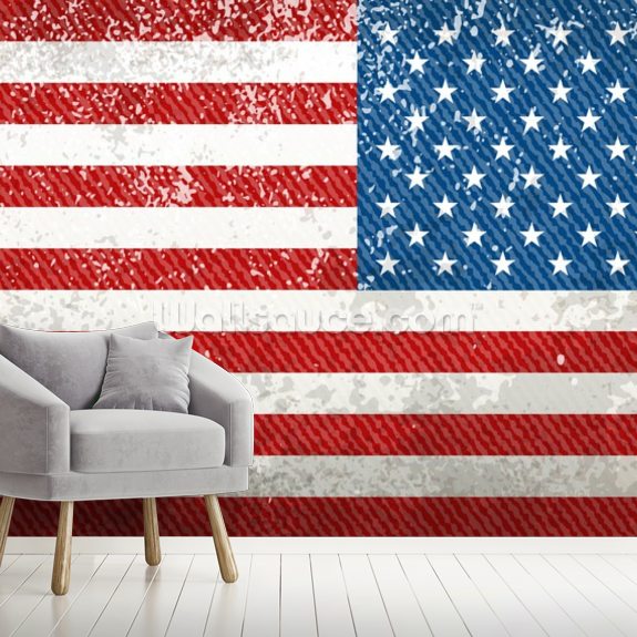 Vintage American Flag Wallpaper | Wallsauce US