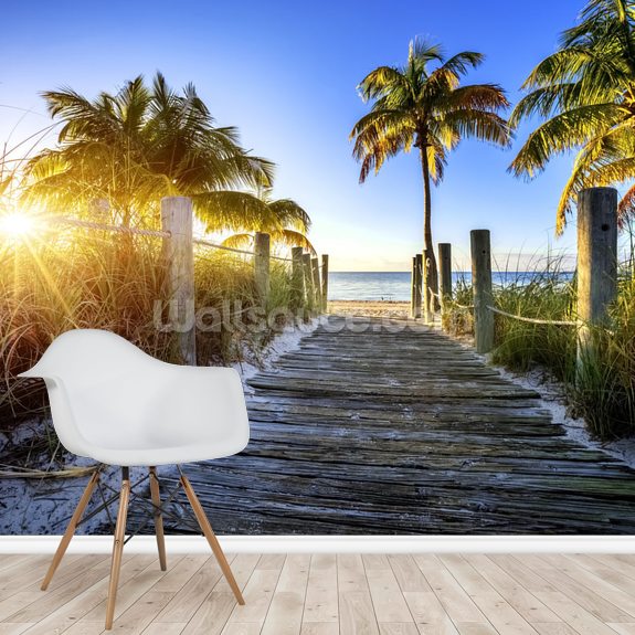 Boardwalk Sunrise Behang Wallsauce Nl