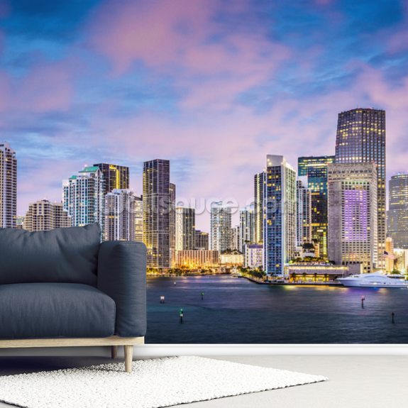 Miami Skyline, Florida Wallpaper Mural | Wallsauce UK