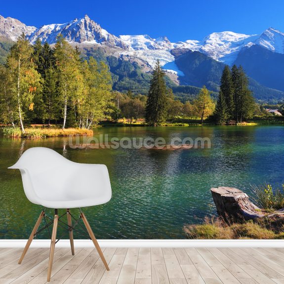 Snow Capped Mountains Wallpaper Mural Wallsauce Us