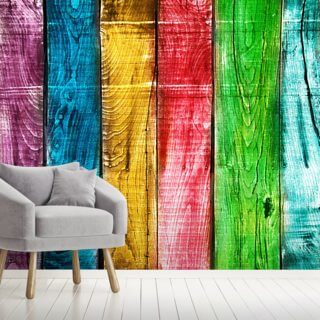 Painted Wooden Planks Wallpaper Wallsauce Us