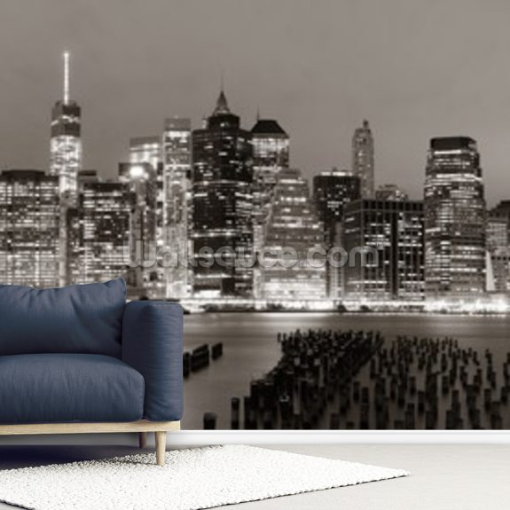 New York at Night Wallpaper Mural | Wallsauce UK