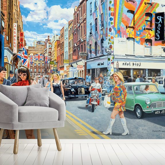 Carnaby Street in the 60s Wallpaper | Wallsauce US