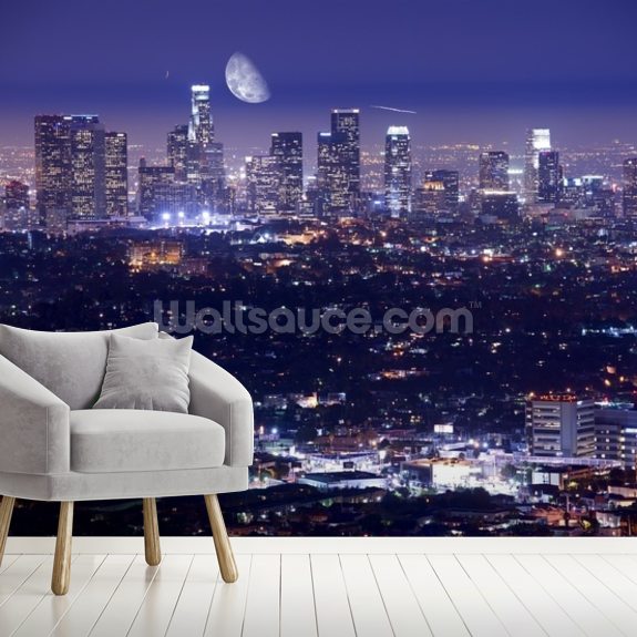 Los Angeles At Night Wallpaper Mural Wallsauce Us