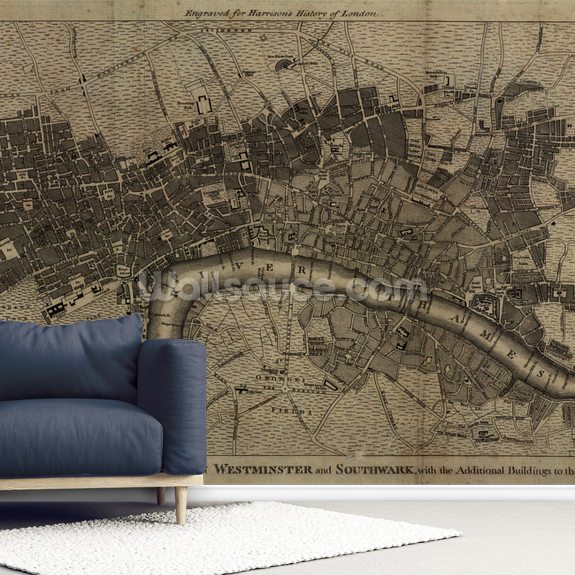 Vanhan Lontoon kartta taustakuva | Wallsauce FI