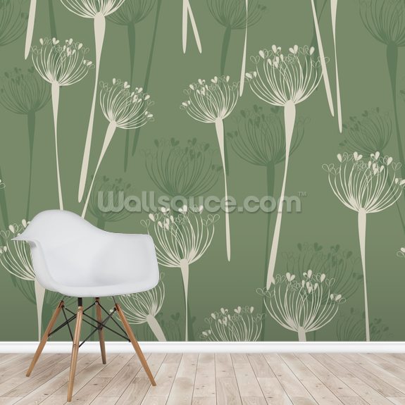 cow parsley olive wall mural wallsauce us cow parsley olive