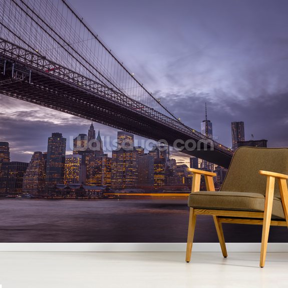 Brooklyn Bridge City Lights Wall Mural Wallsauce AU