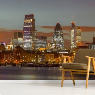 London Skyline And The Gherkin Building Mural Wallsauce Us