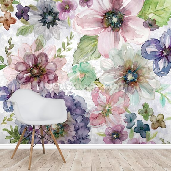 plum garden square wall mural wallsauce ae plum garden square