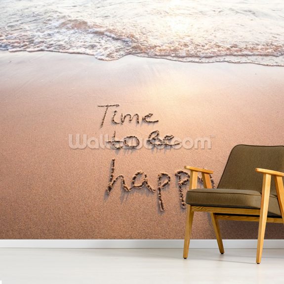 Time To Be Happy Wallpaper Mural Wallsauce Us