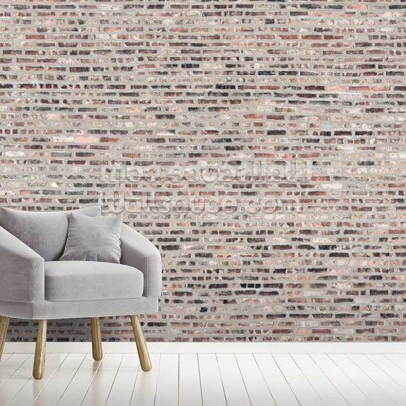 Grey and Brown Brick Wallpaper Mural | Wallsauce UK