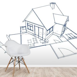 House With Floorplan Outline Wallsauce Ae