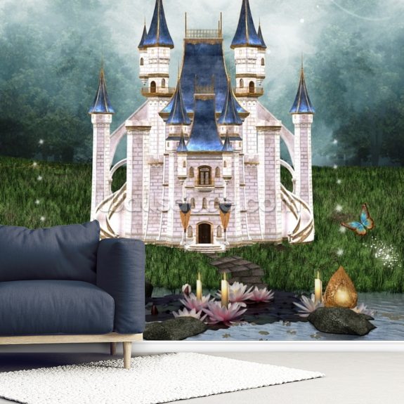 Enchanted castle Wallpaper Mural | Wallsauce US