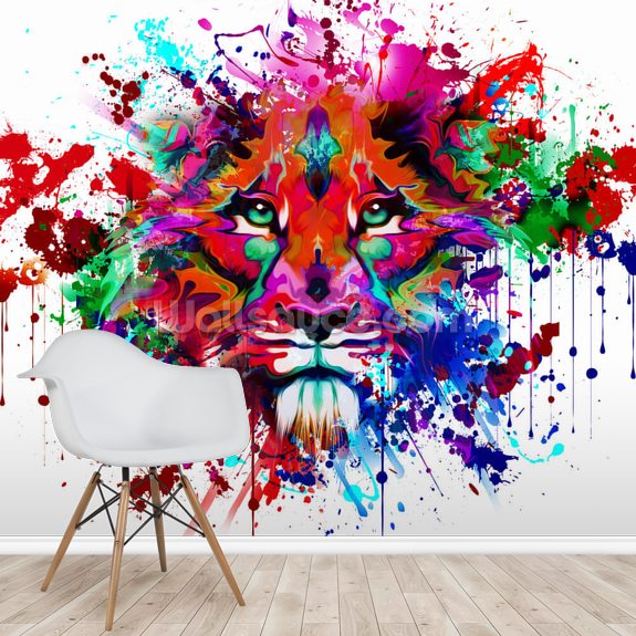 Lion Graffiti Wallpaper Wallsauce Us