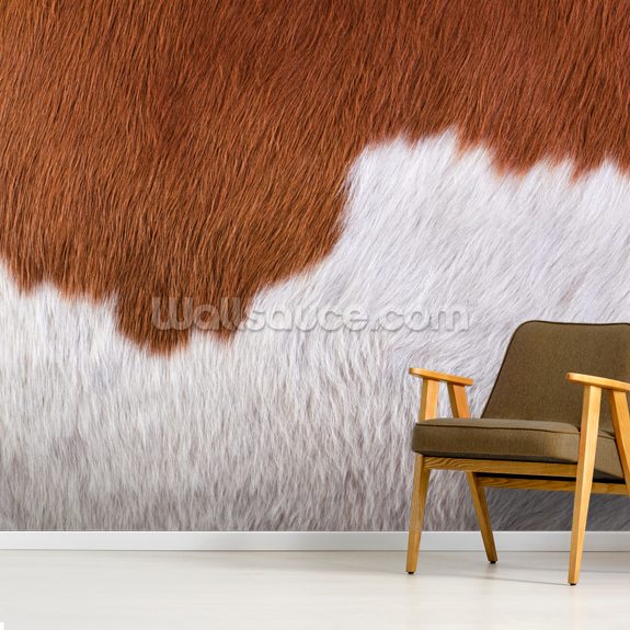 Endency - Brown & White Cow Spots Animal Print Wallpaper Mural