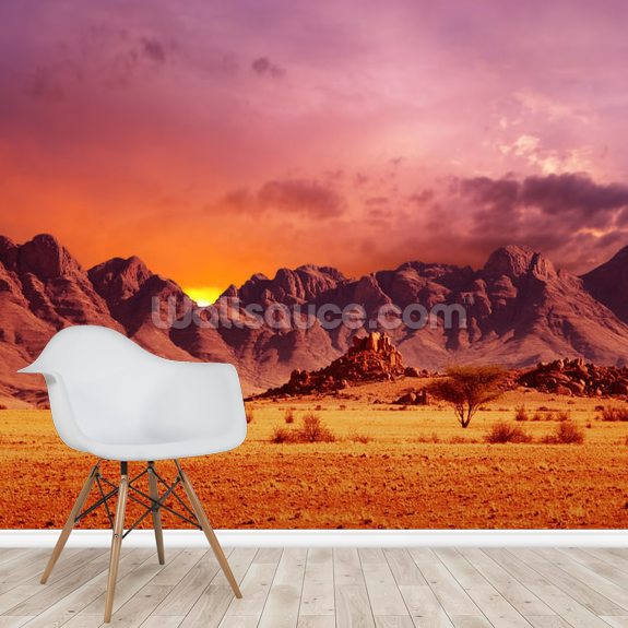 Namib Desert Sunset Wallpaper Mural | Wallsauce USA