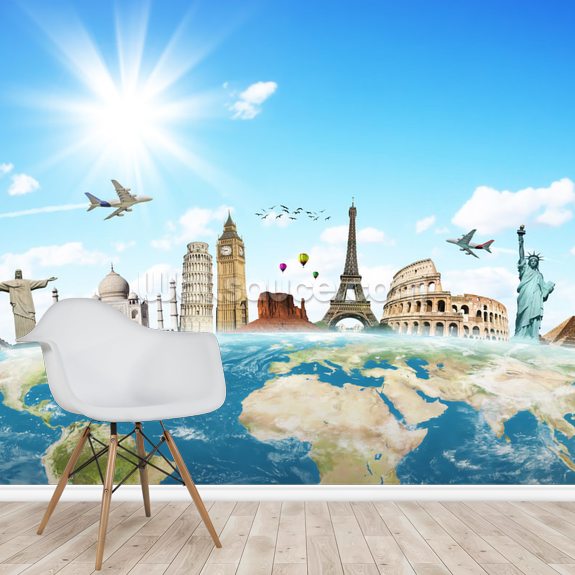 Monuments Of The World Wallpaper Mural Wallsauce UK